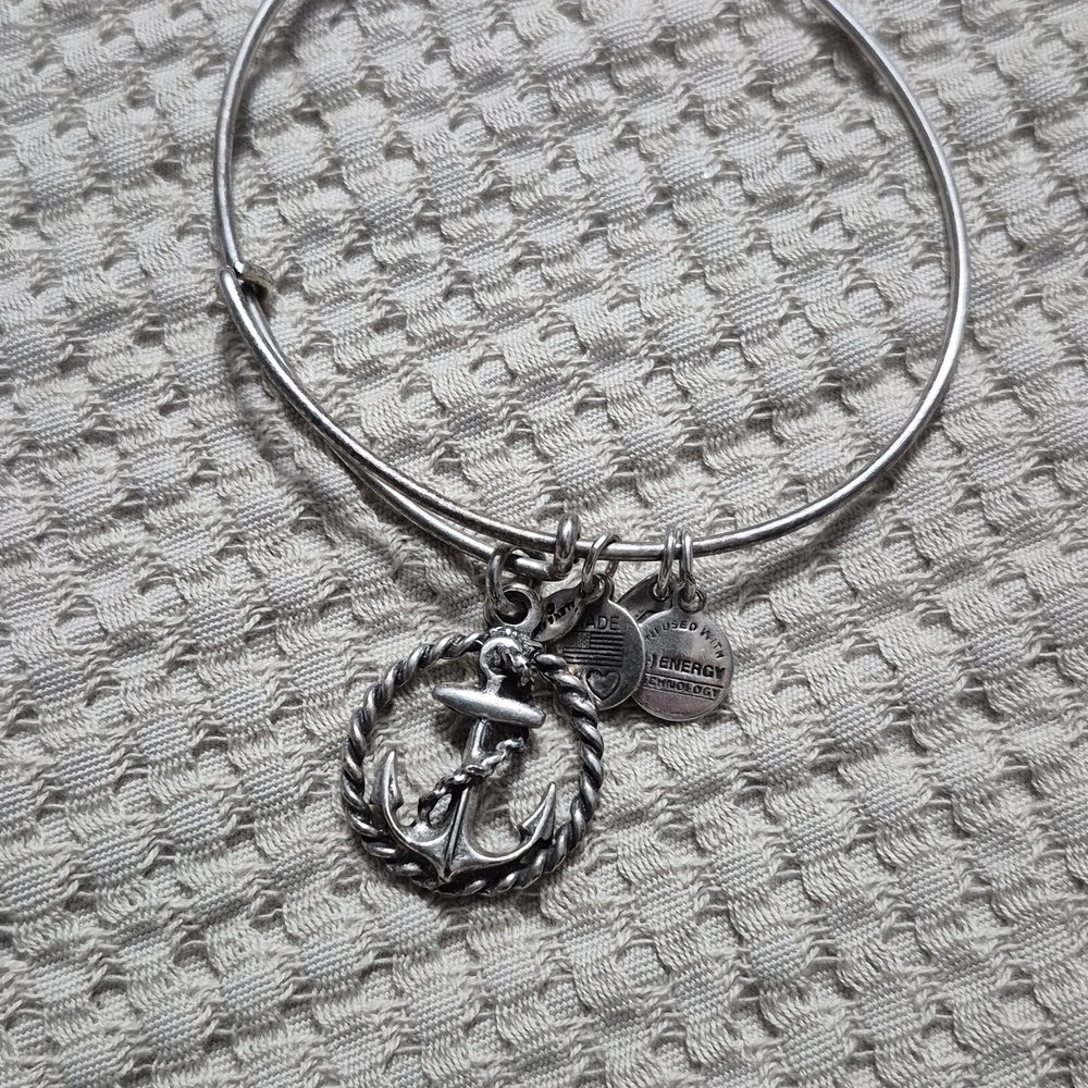 Alex and Ani Silver Anchor Charm Bracelet